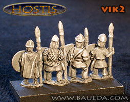 Viking Spearmen Shieldwall 
The former 50-Paces range. Photos provided by the manufacturer [url=http://www.baueda.com]Baueda[/url]. Figure codes as per illustration or filename.
Keywords: Viking