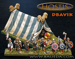 Vikings from Baueda
The former 50-Paces range. Photos provided by the manufacturer [url=http://www.baueda.com]Baueda[/url]. Figure codes as per illustration or filename. This is a DBA Army pack
Keywords: Viking