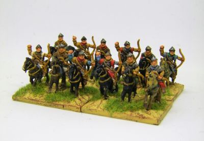  Carolingian mounted archers
 In the metal the figures are a little underwhelming, and look somewhat oddly proportioned but the detail is (like with most Baueda figures) really clearly defined and takes a wash extremely well.
