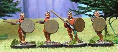Libyan Skirmishers. Tunic, javelin, round shield
Available in the UK from [url=http://www.vexillia.ltd.uk]Vexilia[/url], Europe from [url=http://www.corvusbelli.com/en/default.asp]Corvus Belli[/url] or the US from [url=http://www.50paces.com]50 Paces[/url]
Keywords: Carthage