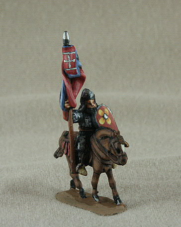 BYC02 Byzantine Standard Bearer
Byzantines from the C12-13 range of [url=http://www.donnington-mins.co.uk/]Donnington[/url]. Figures supplied by the manufacturer, and painted by their own painting service. With long lamellar coat, standard, almond shield

Keywords: Komnenan plbyzantine lbyzantine thematic