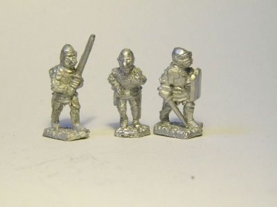 Men at Arms
New castings from [url=http://www.donnington-mins.co.uk/]Donnington[/url], to be released at Salue 2009. These have a different sculptor to the "old" Donnington figures and will be sold under a different brand. These are from the 100YW range
Keywords: maa 100YW