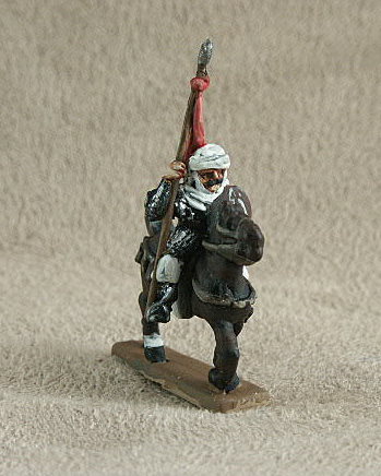 DMC16 Umayyad Elite Cavalry
From Donningtons Arab range. Pictures with premission of the [url=http://shop.ancient-modern.co.uk/arabs-76-c.asp]Donnington Miniatures[/url] and painted by their painting service.  Scale coat with mail arms and leggings, lance, turbaned helmet, buckler
Keywords: abbasid arab ayyubid fatimid mamluk seljuk umayyad