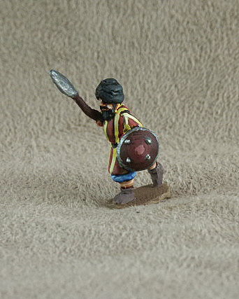 DMF04 Andalusian Spearman
From Donningtons Arab range. Pictures with permission of the [url=http://shop.ancient-modern.co.uk/arabs-76-c.asp]Donnington Miniatures[/url] and painted by their painting service. With tunic, breeches, spear, buckler, advancing
Keywords: abbasid arab ayyubid bedouin berber fatimid mamluk seljuk umayyad