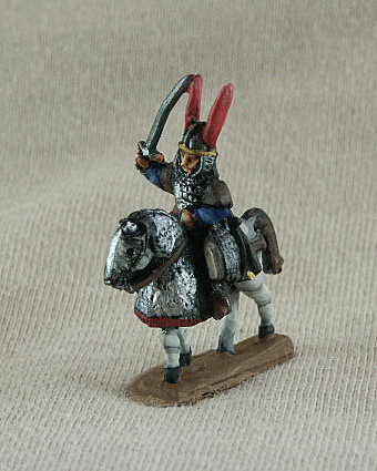 Mounted Avar General
Avars from [url=http://shop.ancient-modern.co.uk/steppe-peoples-78-c.asp]Donnington[/url]. Pictures with permission of the manufacturer, painting by their own Painting Service. 
Keywords: Avar ebulgar ehungarian gothcav lsarmatian magyar lbulgar pecheneg
