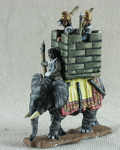 Carthaginian Elephant 
Carthaginians from [url=http://www.donnington-mins.co.uk/]Donnington[/url]. Painted by their own painting service. This figure has mahout, tower with 2 crew

Keywords: Lcarthage ecarthage carthage