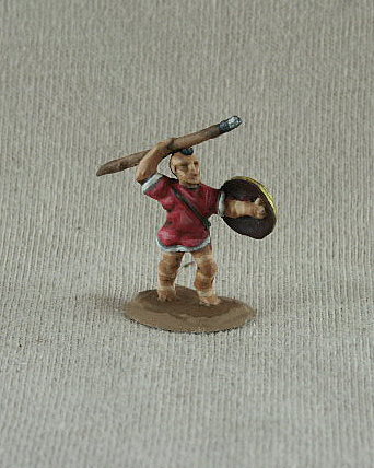 Carthaginian CAF13 Libyan Skirmisher
Carthaginians from [url=http://www.donnington-mins.co.uk/]Donnington[/url]. Painted by their own painting service. This figure has short tunic, throwing spear, top knot, round shield

Keywords: Lcarthage ecarthage carthage