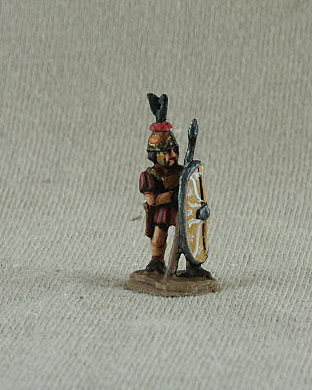 Republican Roman Hastatus /Princeps 
Romans from [url=http://shop.ancient-modern.co.uk]Donnington[/url] painted by their own painting service. RRF04 Hastatus /Princeps heavy foot, square breast plate, pilum, shield, standing (3 variations)
 
Keywords: MRR