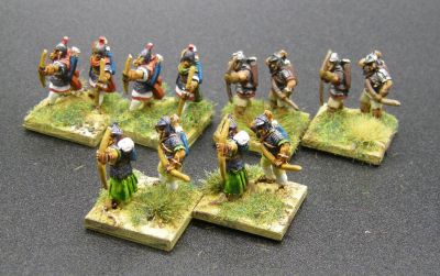 Rear Support archers for ADLG
Archers from Donnington's [url=https://shop.ancient-modern.co.uk/early-imperial-roman-231-c.asp]Imperial Roman ranges[/url] based in pairs on 20x20 to act as rear support markers in ADLG
Keywords: LIR EIR EBYZANTINE