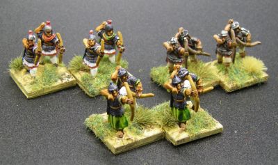 Rear Support archers for ADLG
Archers from Donnington's [url=https://shop.ancient-modern.co.uk/early-imperial-roman-231-c.asp]Imperial Roman ranges[/url] based in pairs on 20x20 to act as rear support markers in ADLG
Keywords: LIR EIR EBYZANTINE