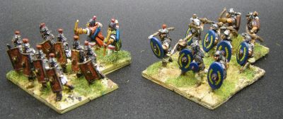 Rear Support archers for ADLG
Archers from Donnington's [url=https://shop.ancient-modern.co.uk/early-imperial-roman-231-c.asp]Imperial Roman ranges[/url] based in pairs on 20x20 to act as rear support markers in ADLG
Keywords: LIR EIR EBYZANTINE