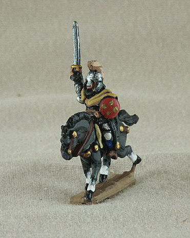 Romano-Byzantine Bucellarius Cavalry Officer 
Romano-Byzantines from [url=http://shop.ancient-modern.co.uk]Donnongton[/url] and painted by their painting service. RBC02 Bucellarius Cavalry Officer lamellar cuirass, greaves, waving sword, bow, crested spangenhelm, buckler
 
Keywords: EBYZANTINE thematic