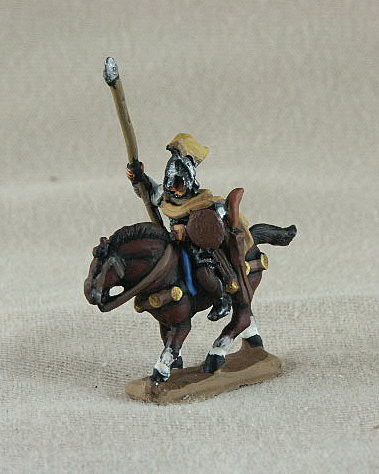 Romano-Byzantine Bucellarius Cavalry
Romano-Byzantines from [url=http://shop.ancient-modern.co.uk]Donnongton[/url] and painted by their painting service.  RBC03 Bucellarius Cavalry mail cuirass, greaves, lance, bow, plumed spangenhelm, buckler
 
Keywords: EBYZANTINE thematic