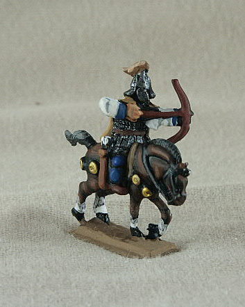 Romano-Byzantine Horse Archer 
Romano-Byzantines from [url=http://shop.ancient-modern.co.uk]Donnongton[/url] and painted by their painting service. RBC08 Horse Archer cuirass, pteruges, tunic, trousers, firing bow, plumed spangenhelm, cloak
 
Keywords: EBYZANTINE thematic