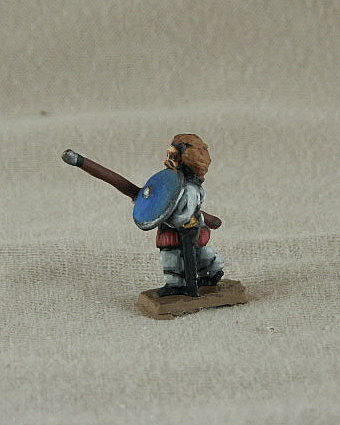 Romano-Byzantine Dismounted Herul 
Romano-Byzantines from [url=http://shop.ancient-modern.co.uk]Donnongton[/url] and painted by their painting service. RBF11 Dismounted Herul wrap over jacket, spear, shield, advancing
 
Keywords: EBYZANTINE thematic gothfoot