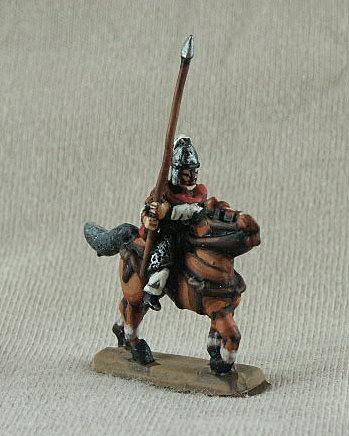 Sarmacizing Gothic Lancer
Sarmacizing Goths from [url=http://shop.ancient-modern.co.uk/]Donnington[/url]. Figures painted by their painting service. SGC02 Lancer
cuirass, pteruges, lance, javelin case, plumed spangenhelm, cloak

Keywords: sarmatian gothcav