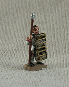 Sarmacizing Gothic Spearman
Sarmacizing Goths from [url=http://shop.ancient-modern.co.uk/]Donnington[/url]. Figures painted by their painting service. SGF03 Spearman
tunic, long spear, slightly smaller wicker shield, standing
Keywords: sarmatian gothcav