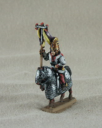 Sassanid SDC04 Mounted Cataphract Standard Bearer
Sassanid from [url=http://www.donnington-mins.co.uk/]Donnington[/url]. One of their better ranges, pictures supplied by the manufacturer and painted by their painting service. 
Keywords: Sassanid Parthian Palmyran saka