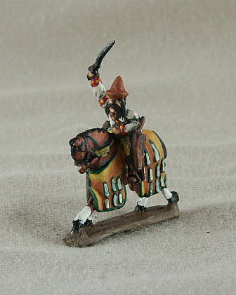 Seljuk Turk Mounted Mamluk
Seljuk troops from [url=http://www.donnington-mins.co.uk/]Donnington[/url]. Painted by Donningtons painting service. TC18 Mounted Mamluk
light or concealed armour, waving sword, bow, hat, long hair with pigtails
Keywords: Seljuk fatimid mamluk umayyad ayyubid berber arabcav
