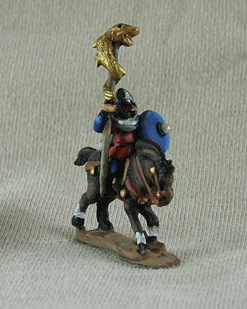 Vandal DNC06 Mounted Standard Bearer
Vandal cavalry from [url=http://www.donnington-mins.co.uk/]Donnington[/url] and painted by their painting service. In mail shirt, pteruges, dragon standard, spangenhelm, shield (also suitable for all Goths)
Keywords: Vandal gothcav ebulgar visigoth Gothcav