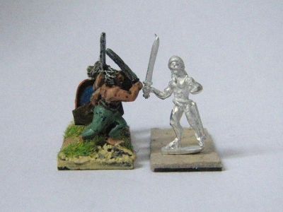 Unclothed  Gallic Warriors from Fantassin
Shots of new Gallic range (pack code AGL-03) from Fantassin / [url=http://www.warmodelling.com]Warmodelling.com[/url] opposite painted Old Glory Celtic swordsman to show size 
Keywords: Gallic Galatian