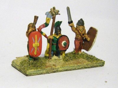 Gauls & Celts
2 Donnington celtic infantry either side of an Isarus Goth G4 Infantry Command 
Keywords: gallic celt