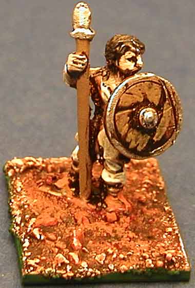 Byzantine Slav Spearman
Byzantine range from [url=http://www.15mm.co.uk/The_Byzantines.htm]Isarus[/url] sold by 15mm.co.uk. Pictures provided by the manufacturer
Keywords: maurikian nikephorian slav avar gothfoot