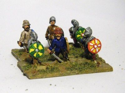 Sword & Buckler Men
from the [url=http://www.essexminiatures.co.uk/frames15med.html] Essex   Minis [/url]medieval / late medieval (Spanish) ranges 
Keywords: medspanish