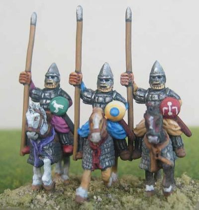 Sassanid Clibanarii
Sassanids from Italian manufacturer Miniature Wars, painted by Brian at [url=http://50paces.com]50 Paces[/ur]. 
Keywords: Sassanid