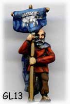 Gallic standard bearer
Gallic troops from [url=http://www.museumminiatures.co.uk/pages/index.htm] Museum Miniatures[/url]. Mounted figures are cast as one piece castings. Not sure on the authenticity of this standard - maybe he captured it from the Romans! 
Keywords: gallic gaul