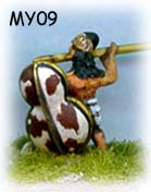 Mycenean Warrior, Kilted throwing JLS fig 8 Shield
Mycenean range from [url=http://www.museumminiatures.co.uk/]Museum Miniatures[/url], pictures kindly provided by the manufacturer
Keywords: trojan