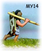 Mycenean  Kilted running JLS Tower Sh.
Mycenean range from [url=http://www.museumminiatures.co.uk/]Museum Miniatures[/url], pictures kindly provided by the manufacturer
Keywords: trojan