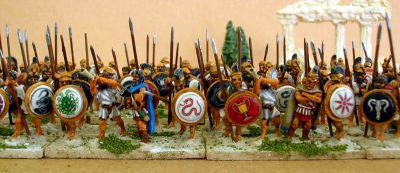 Classical Greek Hoplites from theonetree Painting Service
Hoplites painted by [url=http://www.fieldofglory.net/index.html]theonetree Painting Service[/url] (click that link to go to their site for more info and pics)
Keywords: hoplite