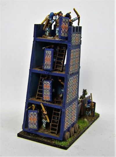 Cyrus' Mobile Tower
A Pendraken 10mm MDF Siege tower with Essex 15mm Crew, and "wallpaper" downloaded from the internet
