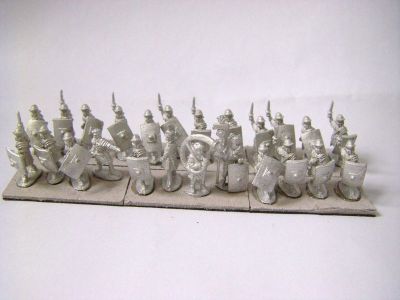 Early Imperial Roman Legionaries in segmented armour
EIR Legionaries from [url=http://www.rebelminis.com/]Rebel Miniatures[/url] - command and infantry with swords
Keywords: EIR
