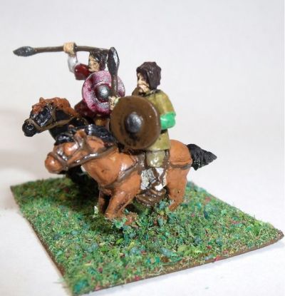 Romano-British Cavalry 
Splintered Light’s Romano British figures. They are either the RB-code light cavalry or the RB-code armoured cavalry. Pictures and figures kindly provided by Keith Lowman
Keywords: LIR Romanobritish, SRB