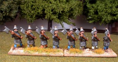 Medieval Axemen
Pro-painted by [url=http://www.steve-dean.co.uk/] Steve Dean Painting [/url]
Keywords: medfoot efeudalscots
