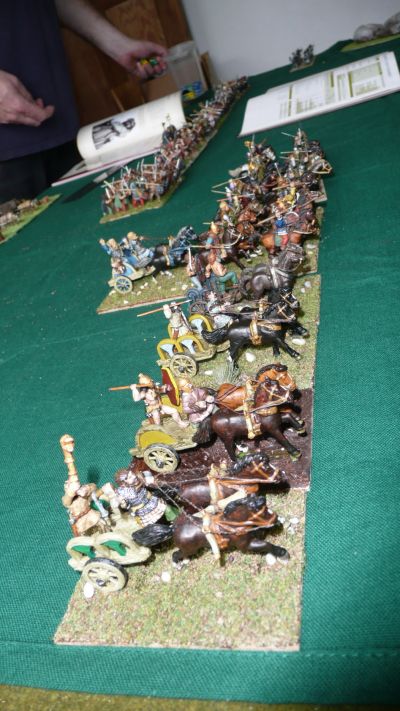28mm Chariots and Cavalry (Gripping Beast)
Gallic mounted troops advance on the right flank 
Keywords: Gallic 28mm Chariots Cavalry Gripping Beast