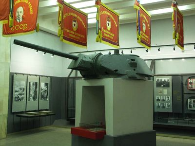 T34 turret mounted as static defence
