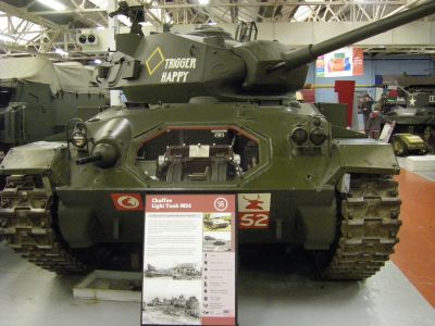 M24 Chaffee
The Light Tank M24 was an American light tank used during the later part of World War II and in postwar conflicts including the Korean War and, with the French, in the War in Algeria and the First Indochina War. In British service it was given the service name Chaffee, after the United States Army General Adna R. Chaffee, Jr., who helped develop the use of tanks in the United States armed forces.
