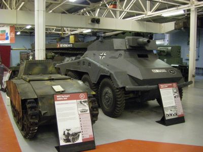 SdKfz 304 and 234/3 
The SdKfz 234 (Sonderkraftfahrzeug 234, or special purpose vehicle 234) was an eight-wheeled armoured car used by the German Army in the Second World War. It broadly resembles the SdKfz 231 (8 rad) The 234/3 features 1 x 7.5 cm K51 L/24 in open-topped superstructure replacing the turret. 88 built between June and December, 1944.
