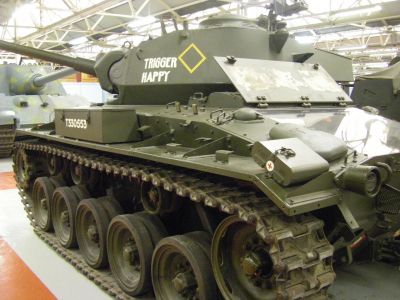 M24 Chaffee
The Light Tank M24 was an American light tank used during the later part of World War II and in postwar conflicts including the Korean War and, with the French, in the War in Algeria and the First Indochina War. In British service it was given the service name Chaffee, after the United States Army General Adna R. Chaffee, Jr., who helped develop the use of tanks in the United States armed forces.
