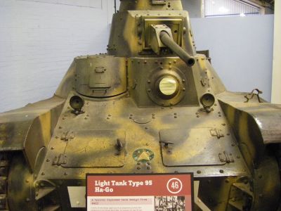 Type 95 Japanese tank
The Type 95 Ha-Gō was a light tank used by the Imperial Japanese Army in combat operations of the Second Sino-Japanese War, at Nomonhan against the Soviet Union, and in the Second World War. It proved sufficient against infantry, however, like the American M3 Stuart, it was not designed to fight other tanks
