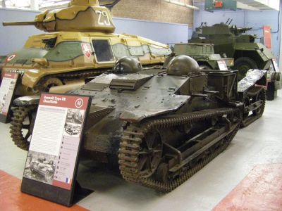 The Renault UE Chenillette 
The Renault UE Chenillette was a light tracked armoured carrier and prime mover produced by France between 1932 and 1940.
