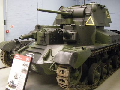 A9 Tank
The A9 weighed 12 tons, was 5.8 metres long, 2.65 metres high, 2.5 metres wide, and had a top speed of 25 mph on road and 15 mph off. Its maximum road range was 150 miles. The ammunition load was 100 2-pounder rounds and a total of 3,000 rounds for the three Vickers machine guns.
