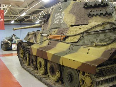 King Tiger
Like the Tiger I, each tank was issued with two sets of tracks: a normal "battle track" and a narrower "transport" version used during rail movement. The transport tracks reduced the overall width of the load and could be used to drive the tank short distances on firm ground. The crew were expected to change to normal battle tracks as soon as the tank was unloaded
