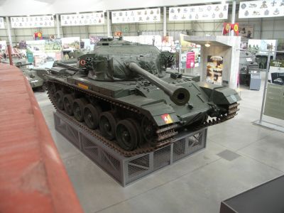 Centurion
The Centurion, introduced in 1945, was the primary British main battle tank of the post-World War II period. It was a successful tank design, with upgrades, for many decades. The chassis was also adapted for several other roles.
Development of the tank began in 1943 and manufacture of the Centurion began in January 1945, six prototypes arriving in Belgium less than a month after the war in Europe ended in May 1945.
