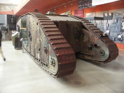 Mk I WW1 Tank
The Mark I was a development of Little Willie, the experimental tank built for the Landships Committee by Lieutenant Walter Wilson and William Tritton in the summer of 1915. It was designed by Wilson in response to problems with tracks and trench-crossing ability discovered during the development of Little Willie.
