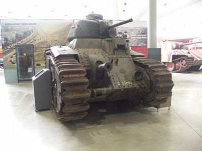 Char B 
Among the most powerfully armed and armoured tanks of its day, the type was very effective in direct confrontations with German armour in 1940 during the Battle of France, but slow speed and high fuel consumption made it ill-adapted to the war of movement then being fought. After the defeat of France captured Char B1 (bis) would be used by Germany, with some rebuilt as flamethrowers or mechanised artillery
