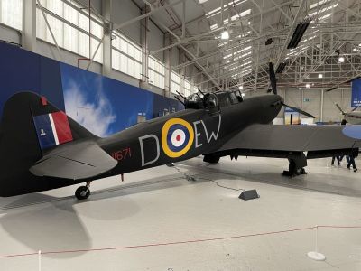 Boulton Paul Defiant
The Boulton Paul Defiant is a British interceptor aircraft that served with the Royal Air Force (RAF) during World War II. The Defiant was designed and built by Boulton Paul Aircraft as a "turret fighter" to meet the RAF requirement for day and night fighters that could concentrate their firepower on enemy bombers which were not expected to have fighter escorts due to the distance from Germany to the United Kingdom. The Defiant had all its armament in a dorsal turret offering the ability to fire in most directions.
